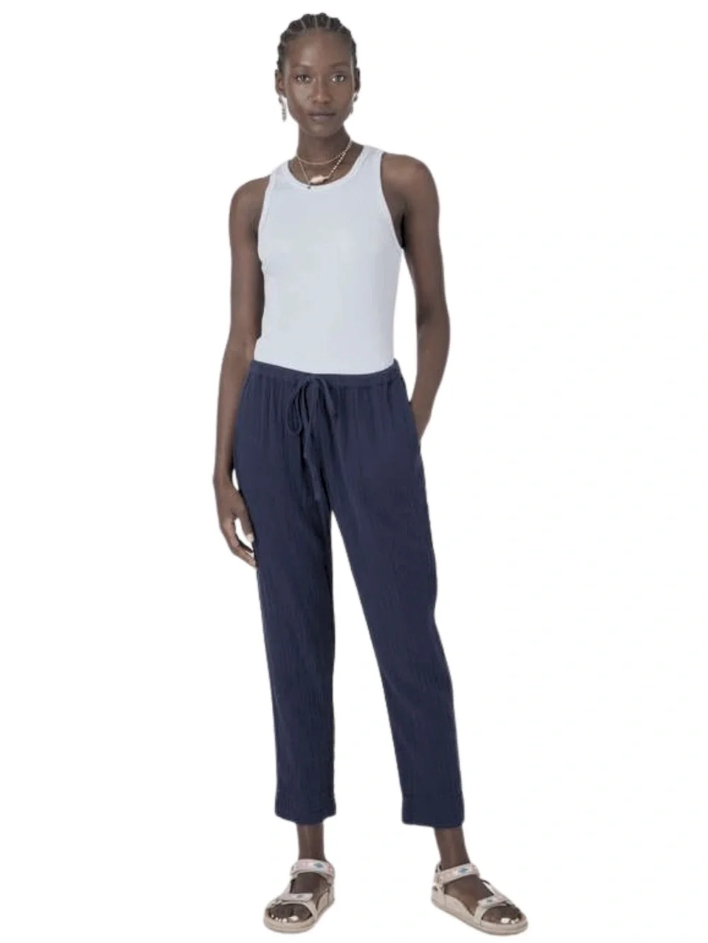 Xirena Navy Jordyn Gauzy Resortwear Beach Lightweight Tie Waist Pant Size XS - Picture 2 of 12